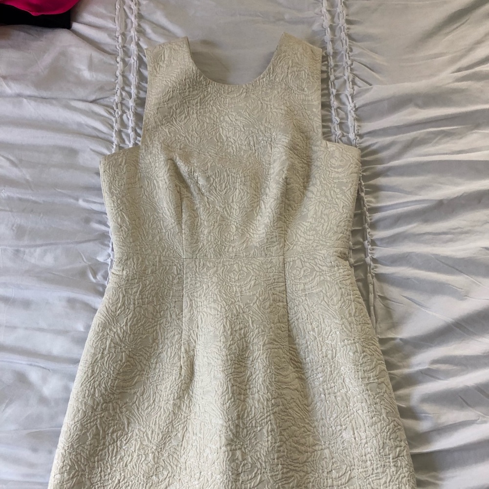 Off white floral print formal dress
